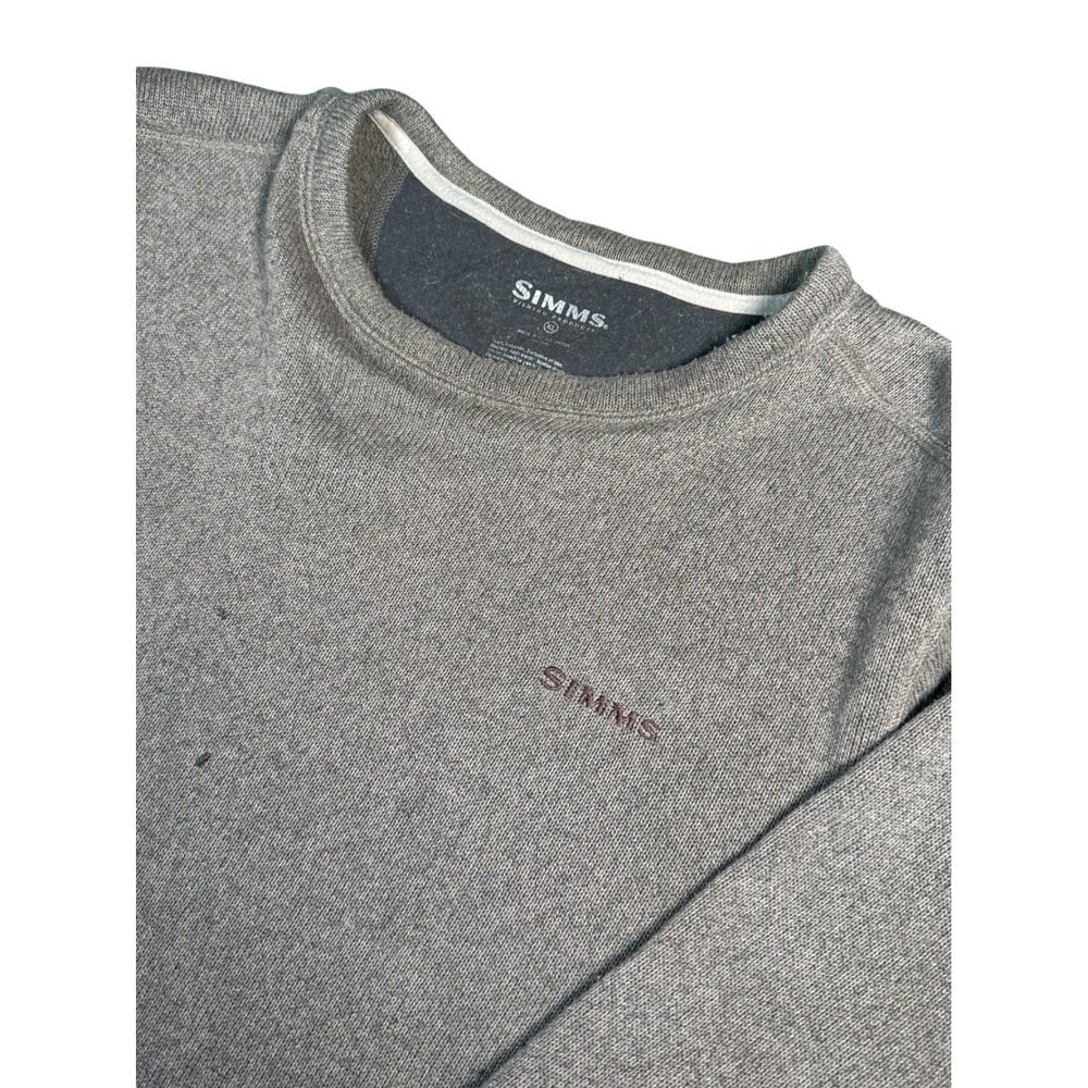 Simms Fishing Products Gray Long Sleeve Crewneck Pullover Men's XL